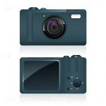 3D Digital Camera Front and Back View